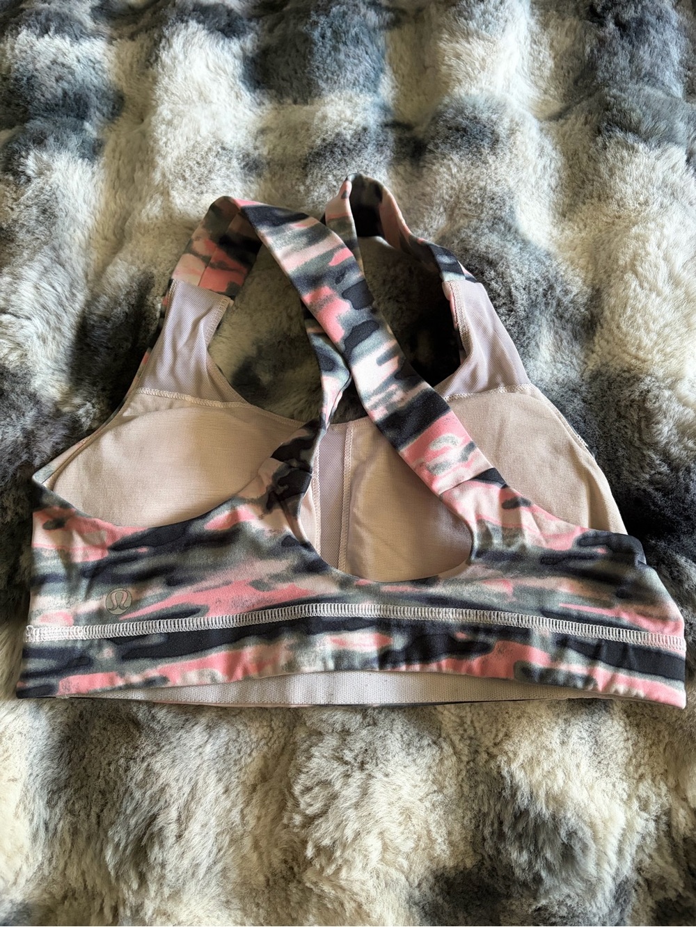 lululemon athletica Pink Camo Cross-Back Sports Bra